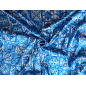 Silk satin with elastane in a blue pattern in the style of Dolce&Gabbana Silk satin with elastane in a blue pattern in the style of Dolce&Gabbana