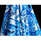 Silk satin with elastane in a blue pattern in the style of Dolce&Gabbana Silk satin with elastane in a blue pattern in the style of Dolce&Gabbana