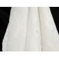 Coton blanc brodé - motif végétal - broderie riche