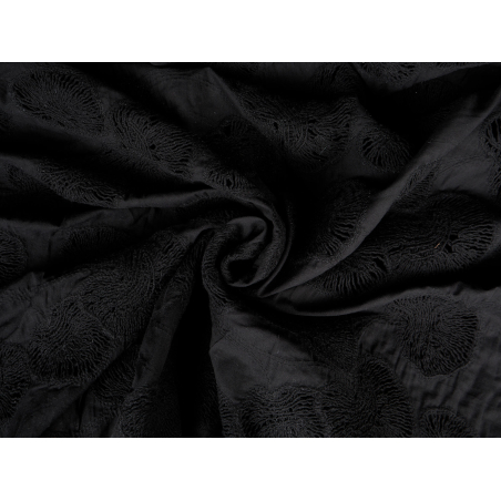 Black English embroidery on cotton - Bemax Fabric Wholesale