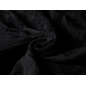 Cotone ricamato nero - motivo floreale