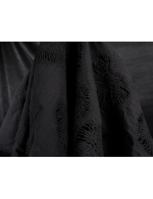 Black English embroidery on cotton - Bemax Fabric Wholesale