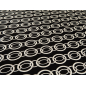 Viscose fabric with a delicate sheen — chain-like pattern on a black background