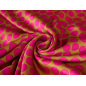 Viscose avec un léger effet brillant – pois rose sur fond caramel