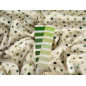Viscose fabric with a delicate sheen — cream with marbled polka dots