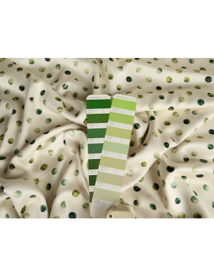 Viscose com um brilho subtil - creme com pintas marmoreadas em forma de pequenos grãos