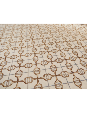 Viscosa materiale con una lucentezza delicata - motivo geometrico in beige