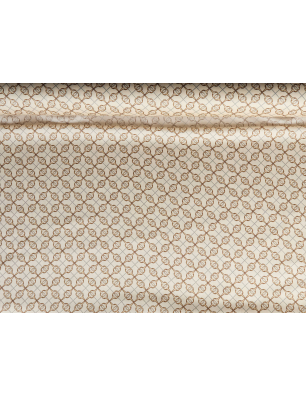 Viskosemateriale med let glans – geometrisk mønster i beige