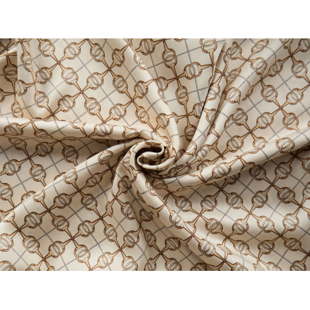 Viscose fabric with a subtle sheen—geometric pattern in beige