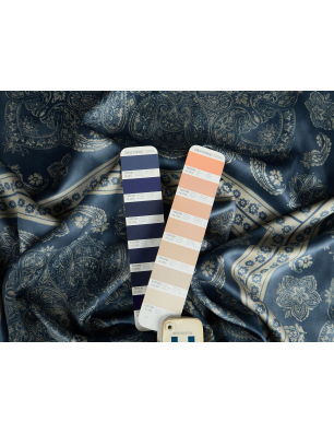Viscose fabric with a delicate sheen - blue bandana