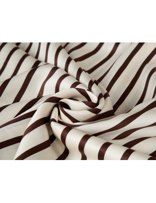 Viscose-materiaal met een subtiele glans – strepen op ecru