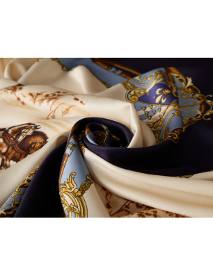 Viscose fabric with a delicate sheen - scarves with drapery motifs