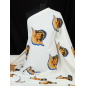 Viscose, tissu pour robe, blanc avec des anges
