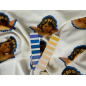 Viscose, tissu pour robe, blanc avec des anges