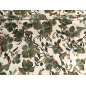Viskóza materiál na šaty v rostlinném vzoru na světlém podkladu
