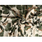 Viscose, matière pour robe, avec un motif végétal sur fond clair