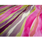 Viscose, matière pour robe, à rayures roses et vertes