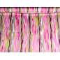 Viscose, matière pour robe, à rayures roses et vertes