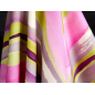 Viscose, tecido para vestido, com riscas rosa e verdes