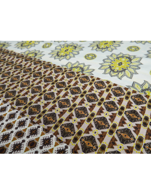 Viscoză material pentru rochii tip sarafană cu imprimeu în stil boho - raport