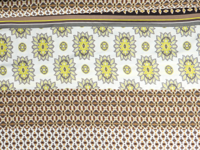 Viscoză material pentru rochii tip sarafană cu imprimeu în stil boho - raport