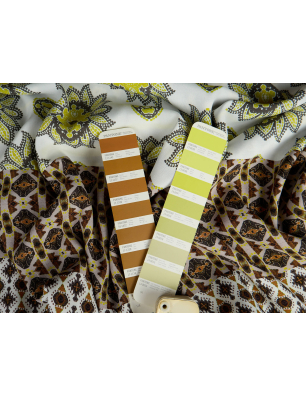 Viscoză material pentru rochii tip sarafană cu imprimeu în stil boho - raport