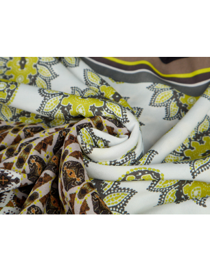 Viscoză material pentru rochii tip sarafană cu imprimeu în stil boho - raport