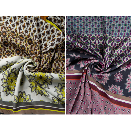 Viscose, material para vestidos, com padrão no estilo boho - relatório