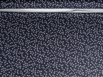 Twill di viscosa per abito con piccolo motivo di fiocchi - blu navy e rosa