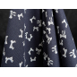 Twill di viscosa per abito con piccolo motivo di fiocchi - blu navy e rosa