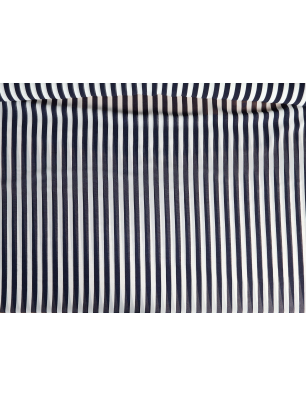 Viscose chiffon, delicate, in navy blue stripes