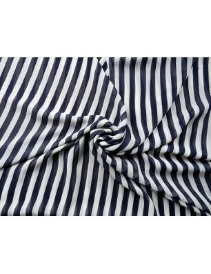 Viscose chiffon, delicate, in navy blue stripes