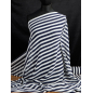 Viscose chiffon, delicate, in navy blue stripes