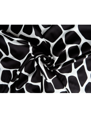 Viscoză material pentru rochie cu model geometric alb-negru