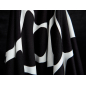 Viscoză material pentru rochie cu model geometric alb-negru