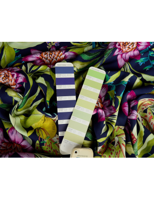 Viscose, material para vestido com padrões florais