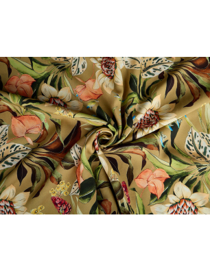 Viscoză material pentru rochie cu modele florale
