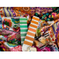 Vâscoză material pentru rochie cu model etno boho colorat