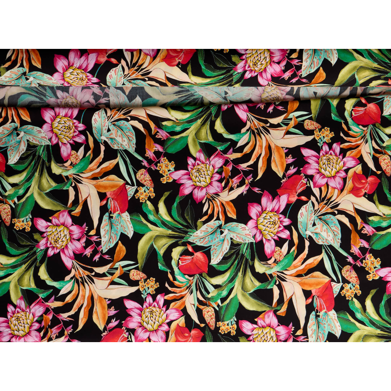 Viscose-material för klänning med blommönster