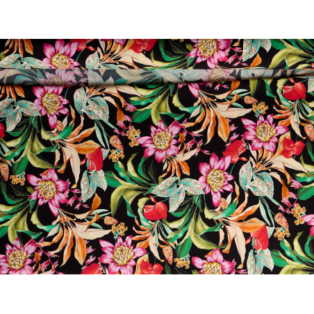 Viscoză material pentru rochie cu modele florale
