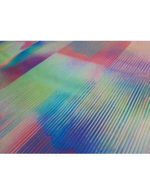 Viscose rayon fabric for a dress with a geometric faded pattern
