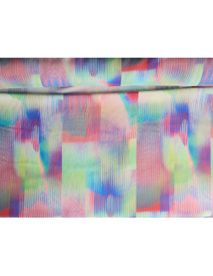 Viscose rayon fabric for a dress with a geometric faded pattern