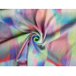 Viscose rayon fabric for a dress with a geometric faded pattern