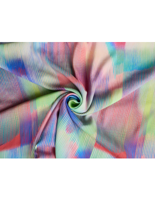 Viscose rayon fabric for a dress with a geometric faded pattern