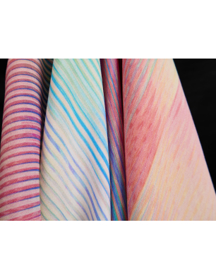 Viscose rayon fabric for a dress with a geometric faded pattern