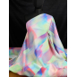 Viscose rayon fabric for a dress with a geometric faded pattern