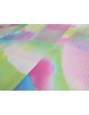 Viscose rayon material para vestido com padrão geométrico com efeito de desgaste