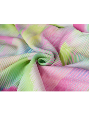 Viskos (rayon) material för klänning med geometriskt nedslipat mönster