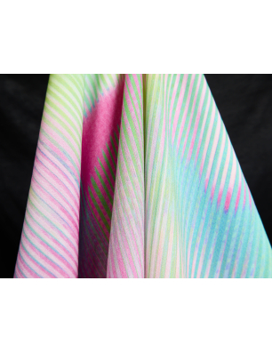 Viscose rayon fabric for a dress with a geometric faded pattern