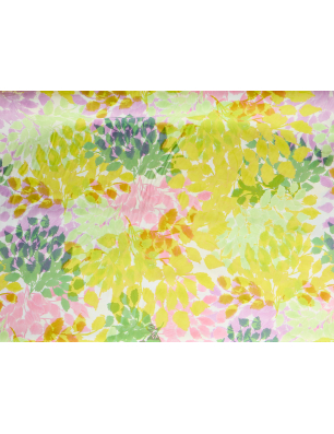 Viscose rayon, tissu pour robe, dans un motif végétal pastel